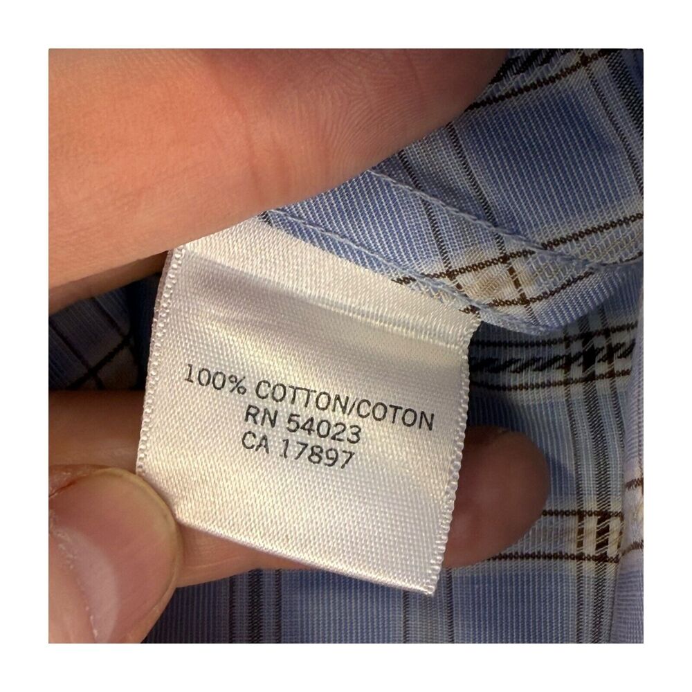 Banana Republic Dress Shirt Men's 17 Multicolor Plaid 100% Cotton Long Sleeve - Picture 7 of 8